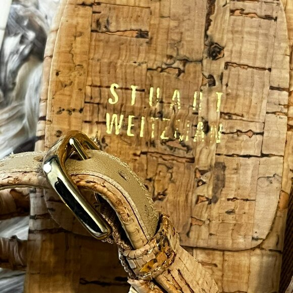 Stuart Weitzman Rolldown Natural Cork Sandals Size 8.5N‎ - Picture 10 of 10